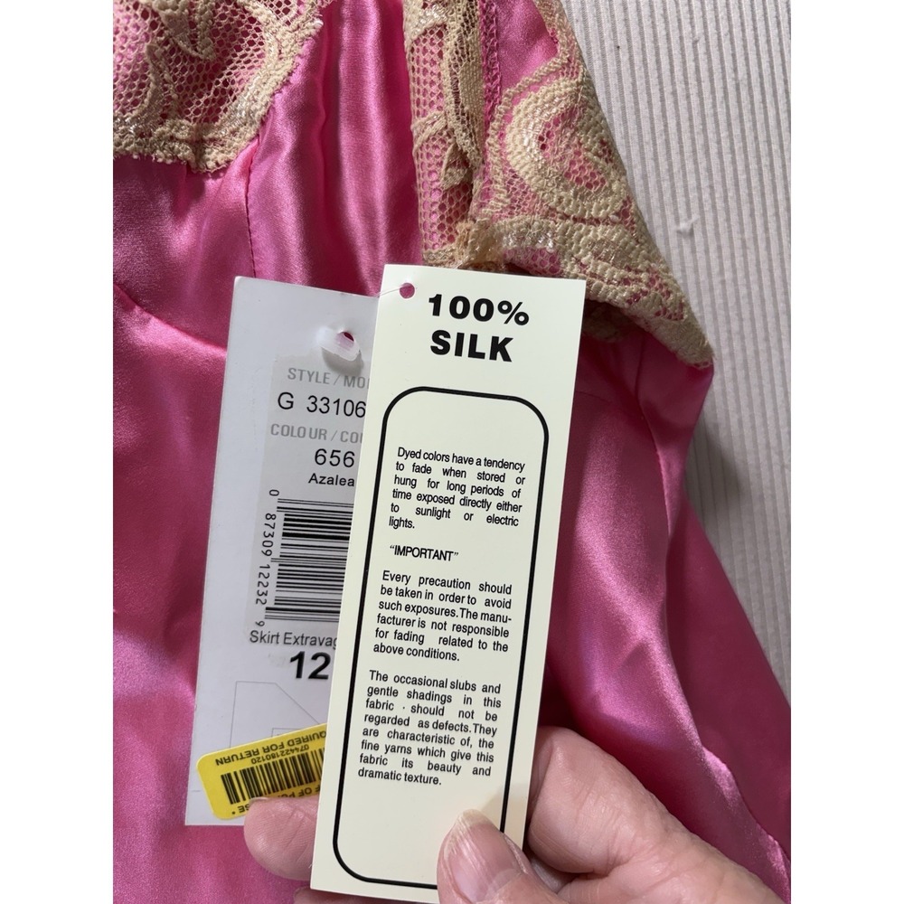 Vtg Deadstock Nygard Collection Pink 100% Silk Lace Cami Wmn's Top NWT Coquette - Picture 6 of 10